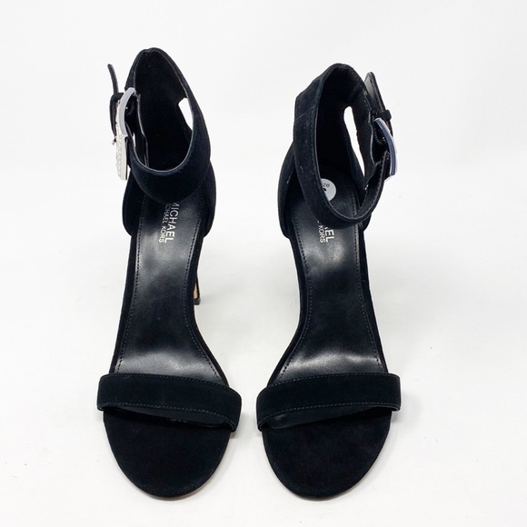 NWOT MICHAEL Michael Kors Giselle Embellished-Buckle Suede Sandals - Picture 4 of 15